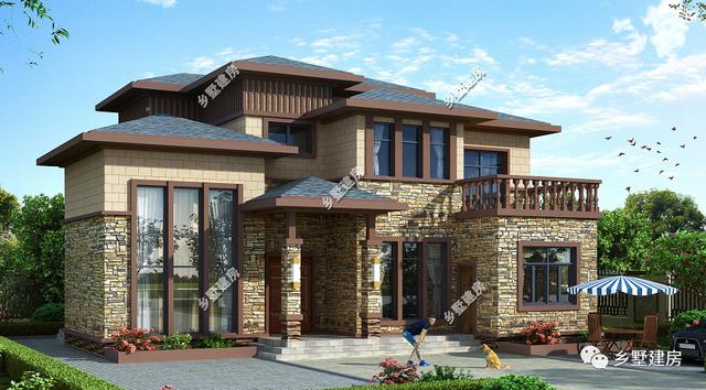 一款新中式別墅設計圖，現(xiàn)在都流行回農(nóng)村建房了，心動的話就趕緊回村建房吧