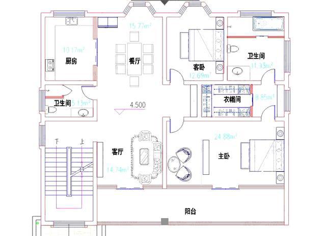 占地約120平方米三層帶商鋪自建房設計圖，造價50萬，帶棋牌室，休閑舒適