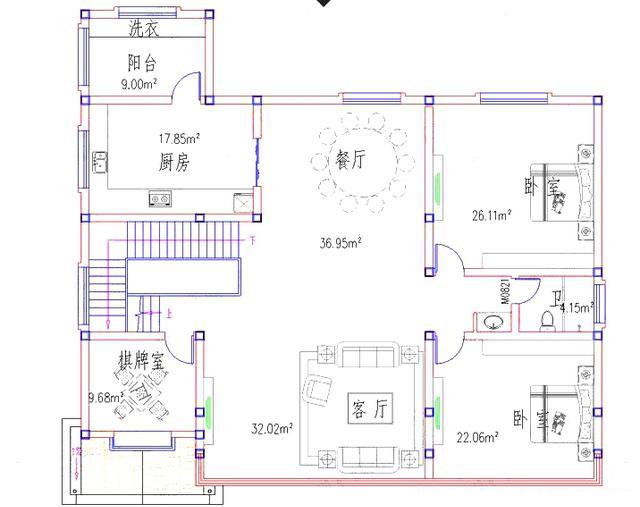 三層帶商鋪新農村自建房設計圖，55萬造價，商住兩用