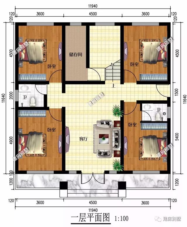 兩棟農村的別墅設計圖，屋型美觀，經濟適用