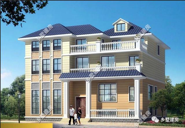 二層歐式自建房別墅設計圖，5室3廳3衛(wèi)，簡潔大氣，挺適合咱們老百姓的