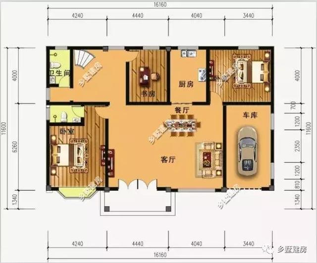 時尚現代的別墅設計圖，熱烈的紅色喜慶吉祥，建一棟做婚房正好