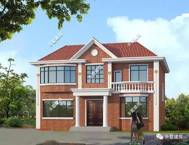 時尚現代的別墅設計圖，熱烈的紅色喜慶吉祥，建一棟做婚房正好