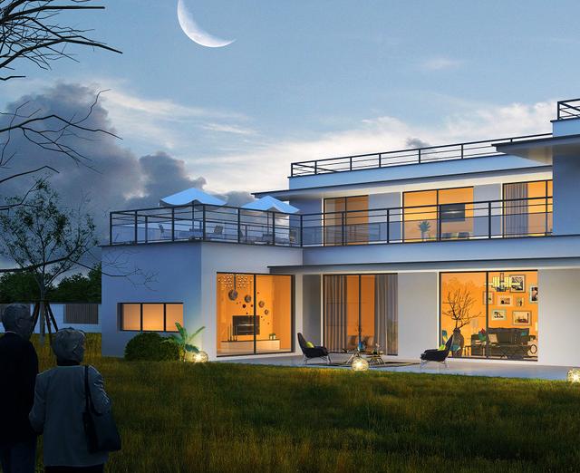 現(xiàn)代風(fēng)別墅設(shè)計(jì)圖，帶私家泳池，帶庭院，這種舒適悠閑的生活你向往么