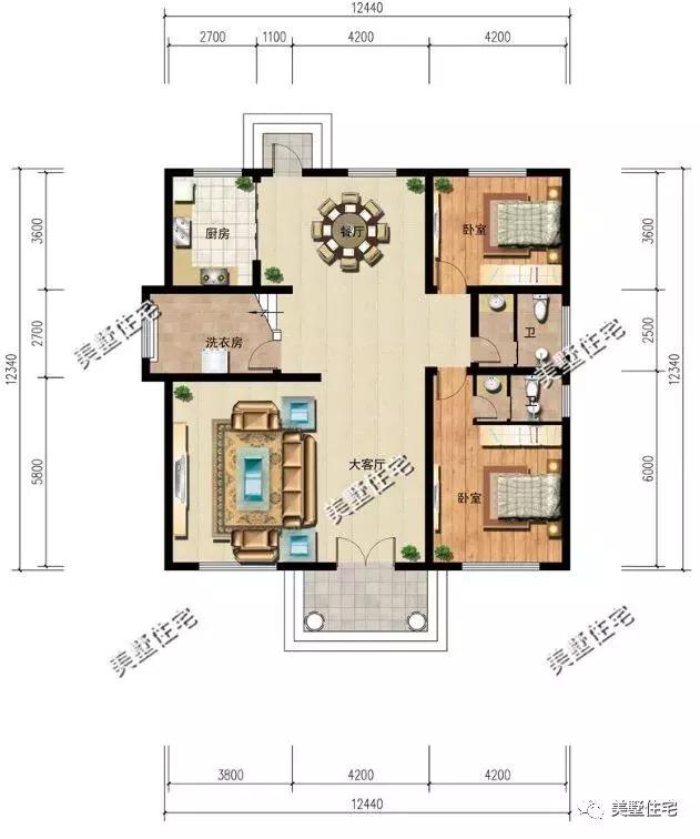 5款農(nóng)村時(shí)尚別墅設(shè)計(jì)圖，帶挑高客廳和大露臺(tái)，第3款讓人眼前一亮