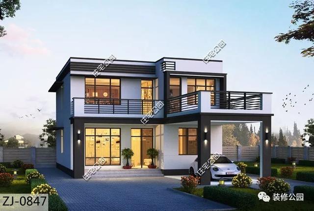 現代風格別墅設計圖，9×11米，內附裝修效果圖