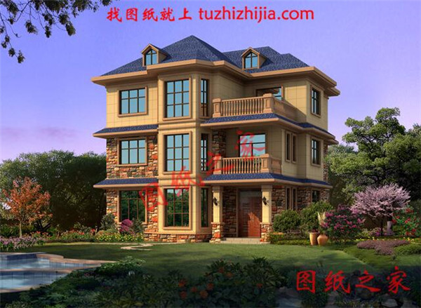 5套現代三層民房設計圖，附實拍效果圖