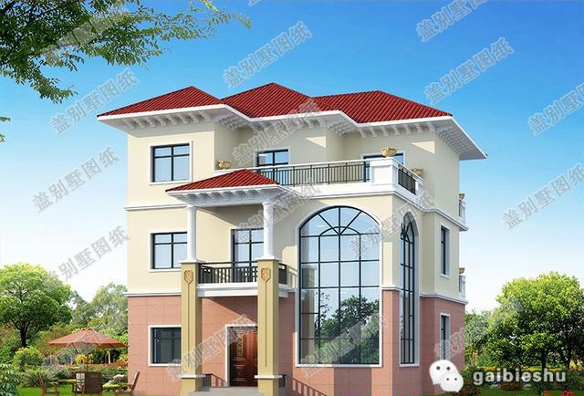 三層簡(jiǎn)歐式別墅設(shè)計(jì)圖，帶大露臺(tái)，大氣時(shí)尚，主體造價(jià)40萬(wàn)左右。