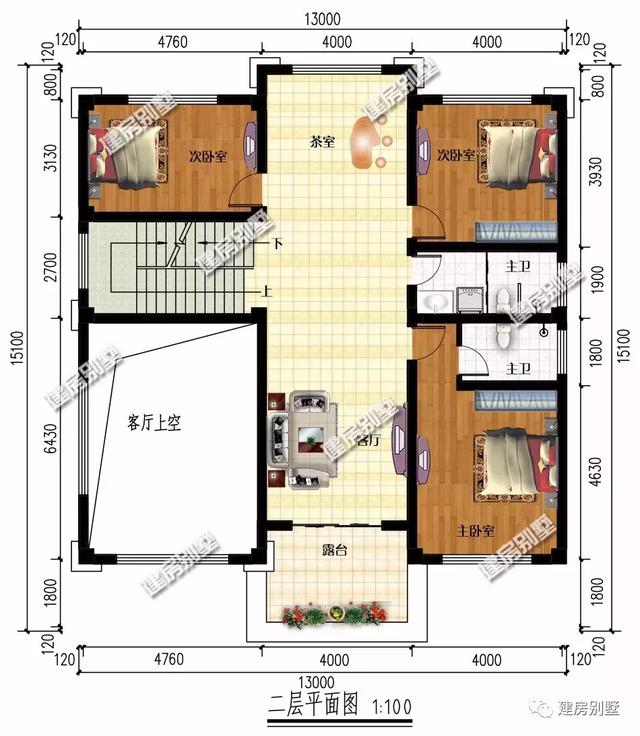 三層13×15.1米農(nóng)村別墅設(shè)計圖，帶旋轉(zhuǎn)樓梯+架空層設(shè)計，不是一般的氣派。