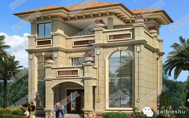 三層農村自建房，開間進深14.4×12.1米，帶挑空客廳+大露臺和晾衣平臺，給老人居住最佳