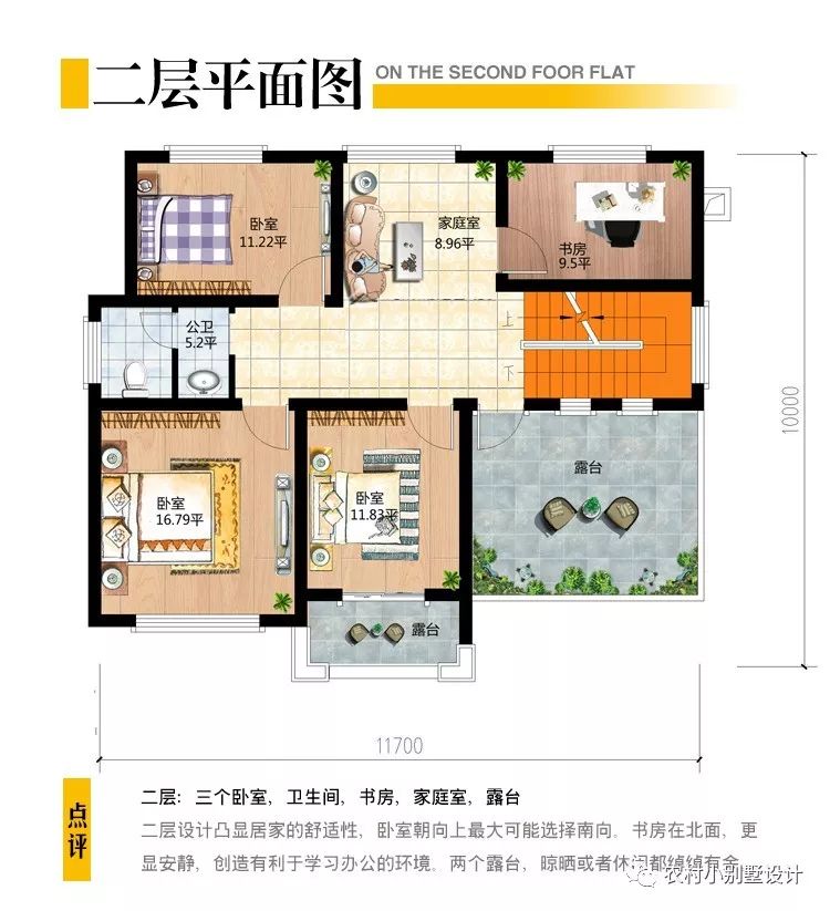 12x10米二層帶堂屋農村別墅設計圖，30萬輕輕松松拿下！