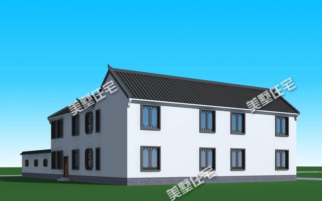 二層中式風格別墅設計圖，19x17米，9室3廳自帶小院，中式才是國人最愛！