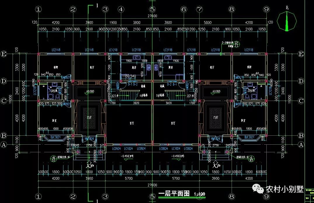 28x11米兄弟三層雙拼別墅圖，農村自建非常洋氣！