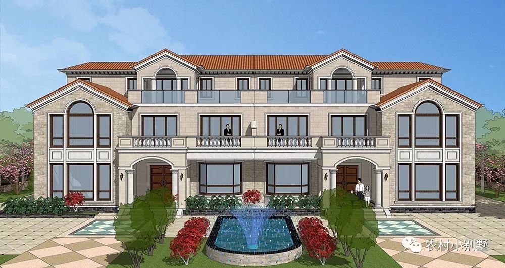 28x11米兄弟三層雙拼別墅圖，農村自建非常洋氣！