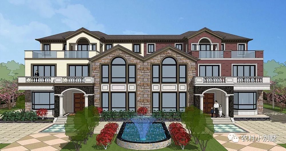 28x11米兄弟三層雙拼別墅圖，農村自建非常洋氣！