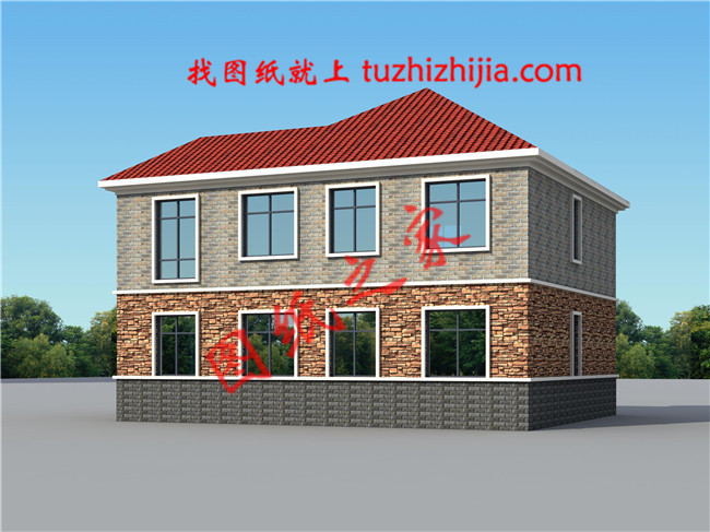 漂亮實用的新農村二層小樓圖，造價20萬左右，超大景觀露臺