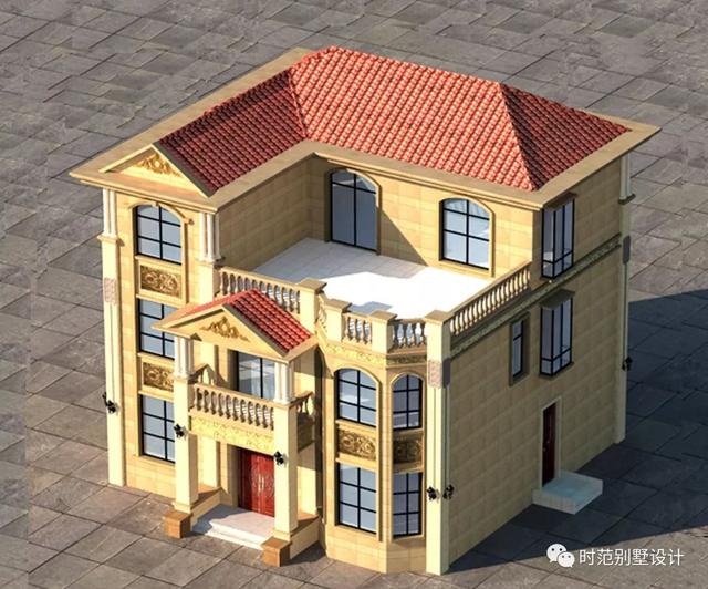 三層歐式別墅設(shè)計圖，帶書房+大露臺，豪華大氣，農(nóng)村建房的不二之選。