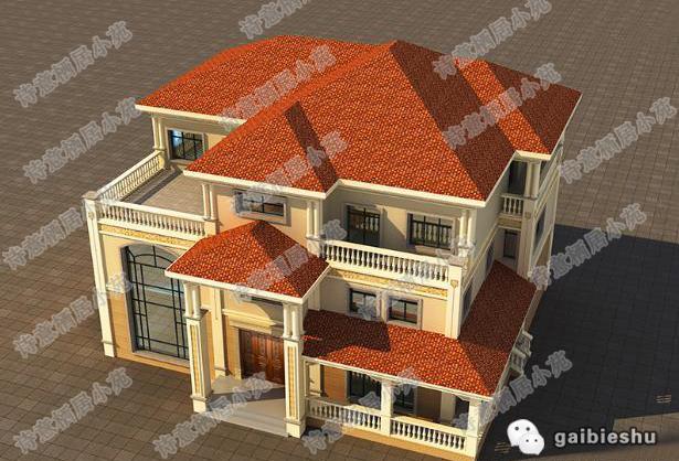 歐式三層別墅設計圖，美觀實用，主體造價65萬。