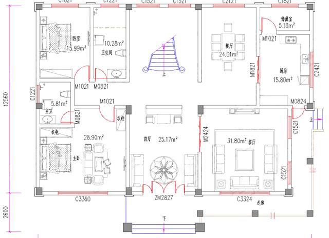歐式三層別墅設計圖，美觀實用，主體造價65萬。