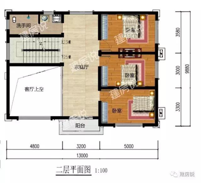 帶露臺的兩款三層別墅設計圖，簡單漂亮又劃算，造價都是30萬左右。