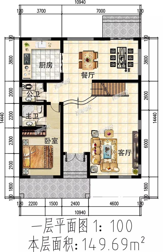 帶露臺的兩款三層別墅設計圖，簡單漂亮又劃算，造價都是30萬左右。