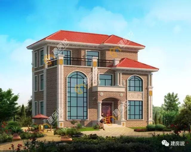 帶露臺的兩款三層別墅設計圖，簡單漂亮又劃算，造價都是30萬左右。