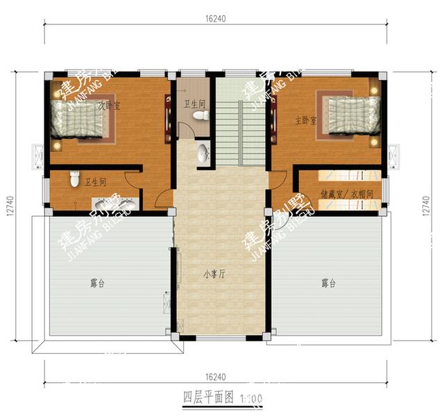 簡單歐式四層別墅設計圖，內設計旋轉樓梯也是完美，真的是一房一個經典。