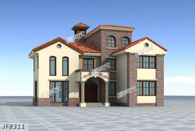 田園三層歐式別墅設(shè)計圖，外觀端莊大氣，戶型設(shè)計更是優(yōu)秀，只怕你蓋完馬上轟動全村。