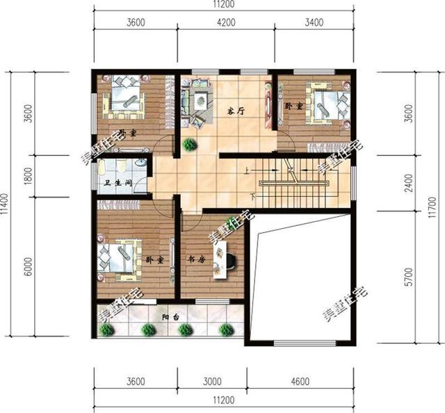 三層農村別墅設計圖，帶車庫+露臺，時尚又好看，面積小，布局好！