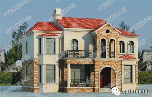 二層新農村別墅設計圖，地中海風格，古樸美觀，造價20萬。
