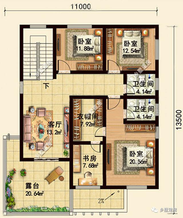 兩棟都露臺+車庫的農村別墅設計圖，僅僅需要20萬哦，你心動了嗎？