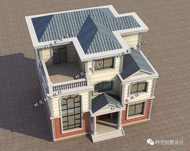 歐式三層別墅設(shè)計(jì)圖，外觀造型簡(jiǎn)潔大方，追求返璞歸真，向往田園生活。