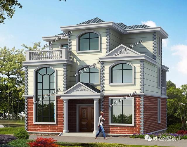 歐式三層別墅設(shè)計(jì)圖，外觀造型簡(jiǎn)潔大方，追求返璞歸真，向往田園生活。