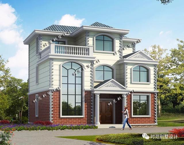 歐式三層別墅設(shè)計(jì)圖，外觀造型簡(jiǎn)潔大方，追求返璞歸真，向往田園生活。