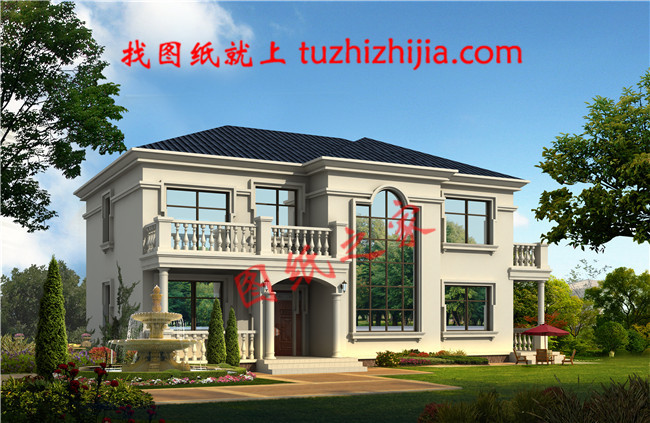 簡單大氣的農村二層樓設計圖，二層歐式農村別墅設計圖