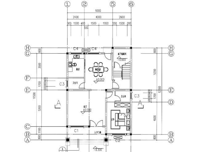 農(nóng)村四層別墅設(shè)計(jì)圖，占地面積105平方米，帶露臺(tái)，主體造價(jià)40萬。
