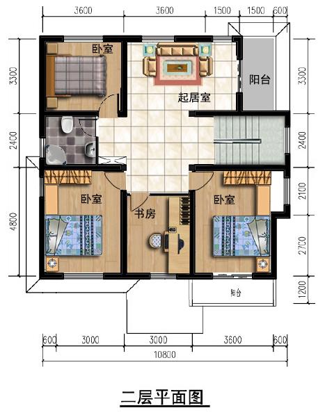 三層農村別墅設計圖，占地才10.8米*11.7米，老人和年輕人都喜歡。