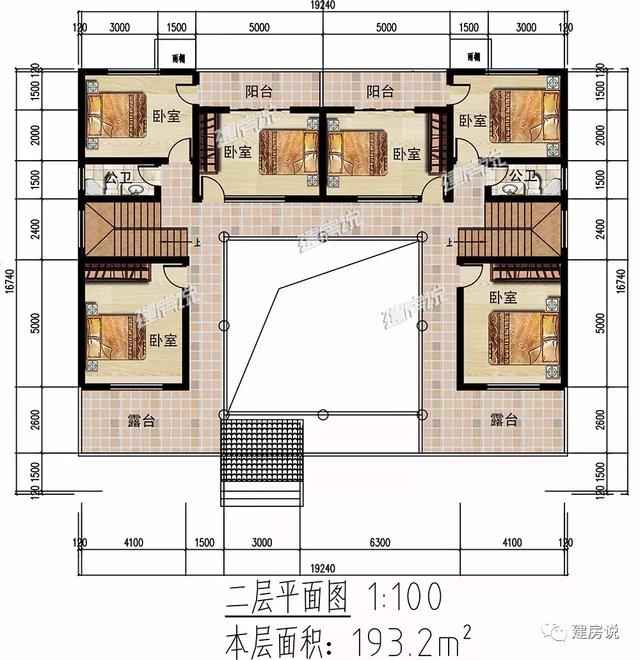 19X16米二層中式別墅設計圖，自帶中井和露臺花園，你想要的樣子它都有！