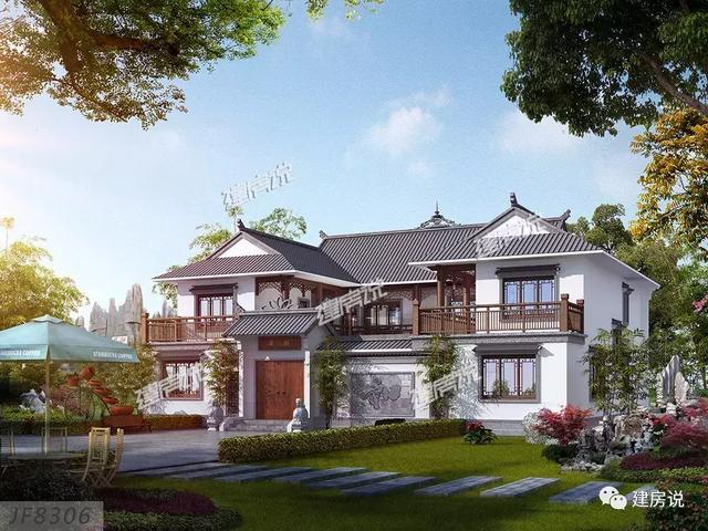 19X16米二層中式別墅設計圖，自帶中井和露臺花園，你想要的樣子它都有！