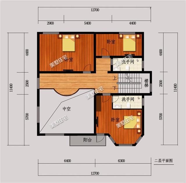 歐式三層農村別墅設計圖，布局好，時尚，挑空復式樓11X11米，七室三廳！