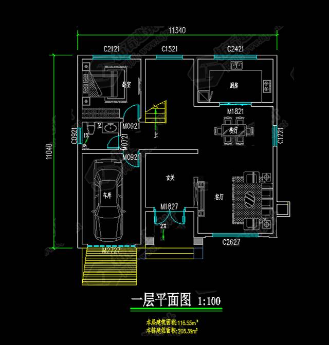 11X11米農村自建2層現代別墅圖，全套圖附施工案例