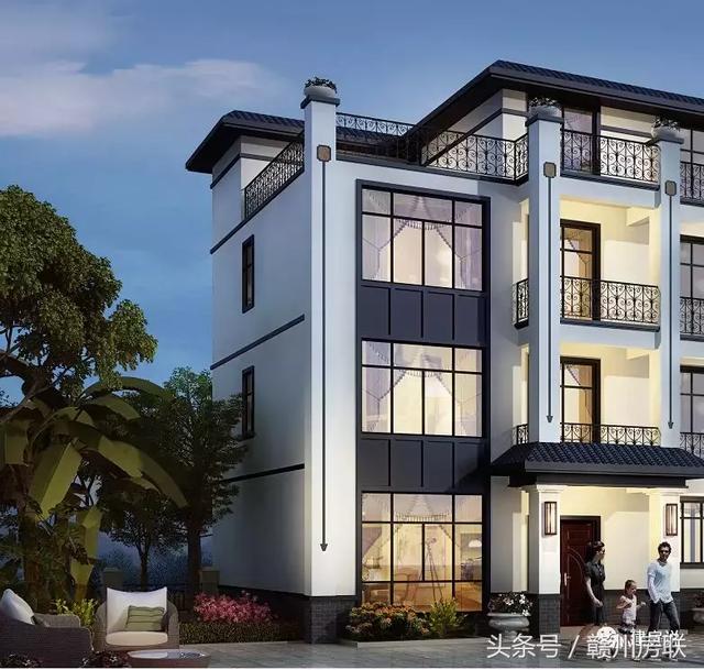 新中式別墅設(shè)計(jì)圖，建筑面積500平，配色經(jīng)典大方，表現(xiàn)出東方文化的內(nèi)斂氣質(zhì)