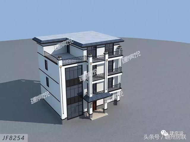 新中式別墅設(shè)計(jì)圖，建筑面積500平，配色經(jīng)典大方，表現(xiàn)出東方文化的內(nèi)斂氣質(zhì)