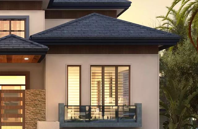 這款農村別墅設計圖，13X16米，落地窗+涼亭設計，外觀和內部都美