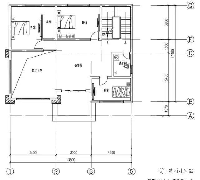 13.5×12米三層大落地窗農村房屋設計圖，在村里建倍有面子