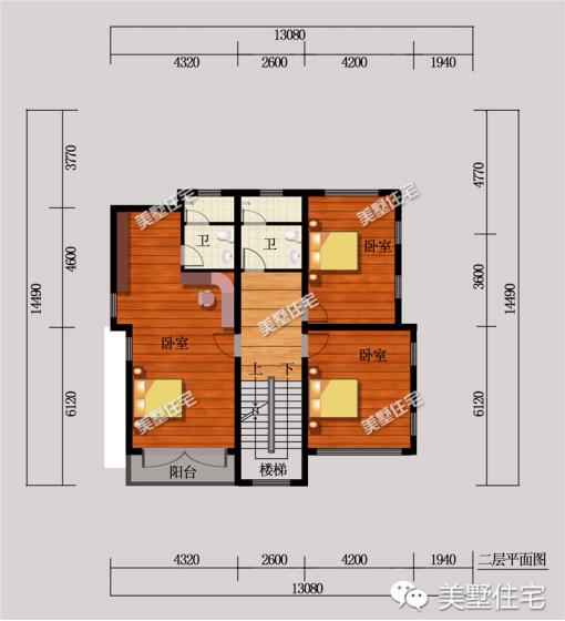 現(xiàn)代風(fēng)格二層農(nóng)村別墅設(shè)計(jì)圖，帶閣樓+土灶，外觀經(jīng)典實(shí)用性強(qiáng)。