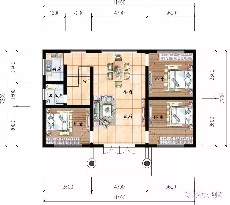占地85平小戶型三層農村小樓設計圖，戶型雖小，五臟俱全