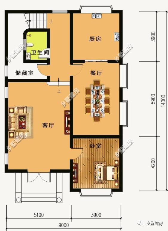 四室二廳二層別墅設計圖，帶挑空客廳+旋轉樓梯，只需要21萬就能建成，你不信？