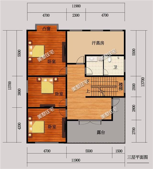 三層別墅設(shè)計圖，占地面積163平方米，布局好，功能全，還帶汗蒸房，你喜歡這樣的嗎？
