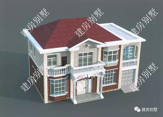 三棟都是面寬超過16米的兩層別墅設計圖，第二棟氣勢直逼城市豪宅。